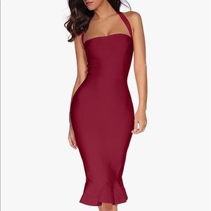 🏷 Bandage Halter Fishtail Dress